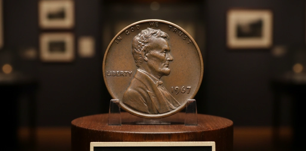 1967 penny coin at the auction